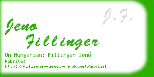 jeno fillinger business card